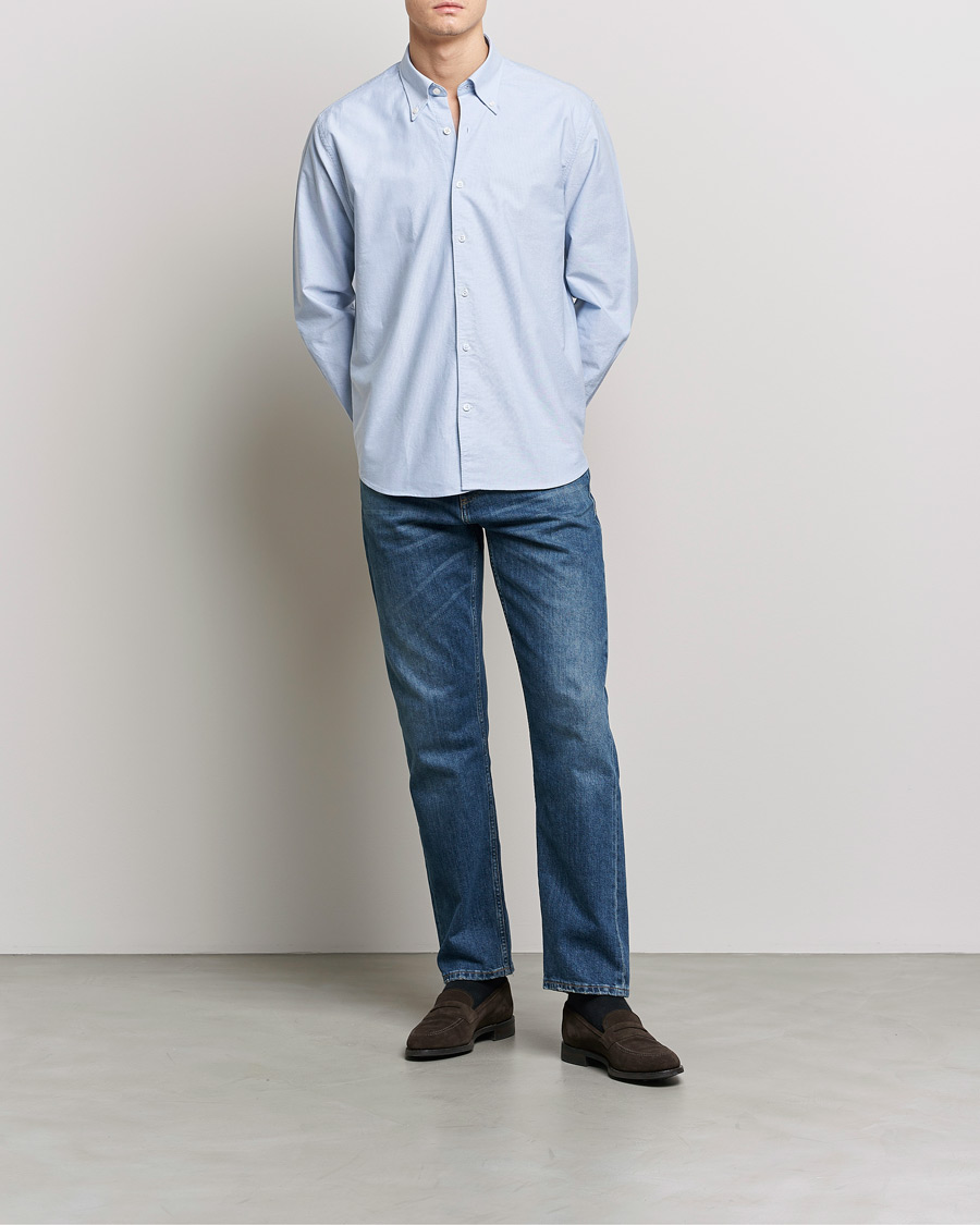 Homme | Chemises | Oscar Jacobson | Regular Fit Button Down Oxford Shirt Light Blue