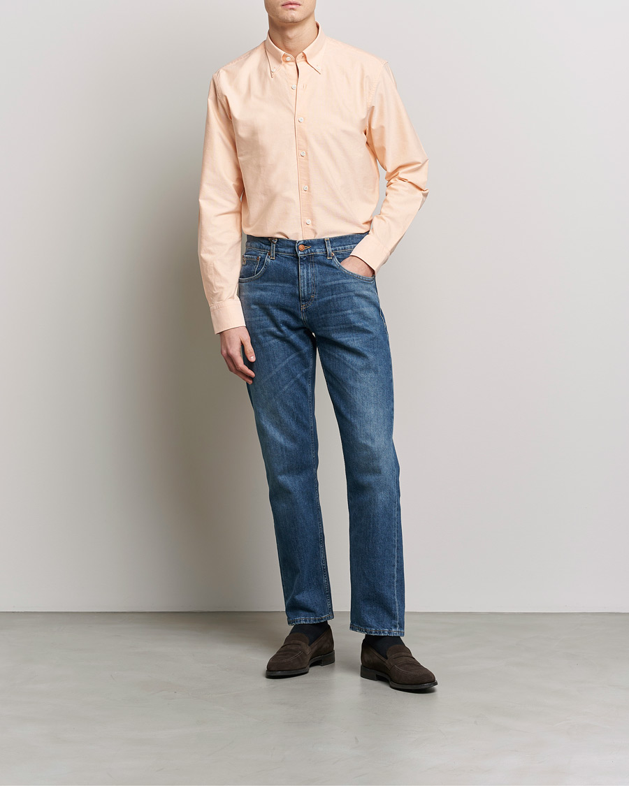 Homme | Chemises | Oscar Jacobson | Regular Fit Button Down Oxford Shirt Orange