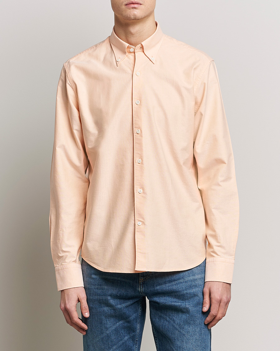 Homme | Chemises | Oscar Jacobson | Regular Fit Button Down Oxford Shirt Orange
