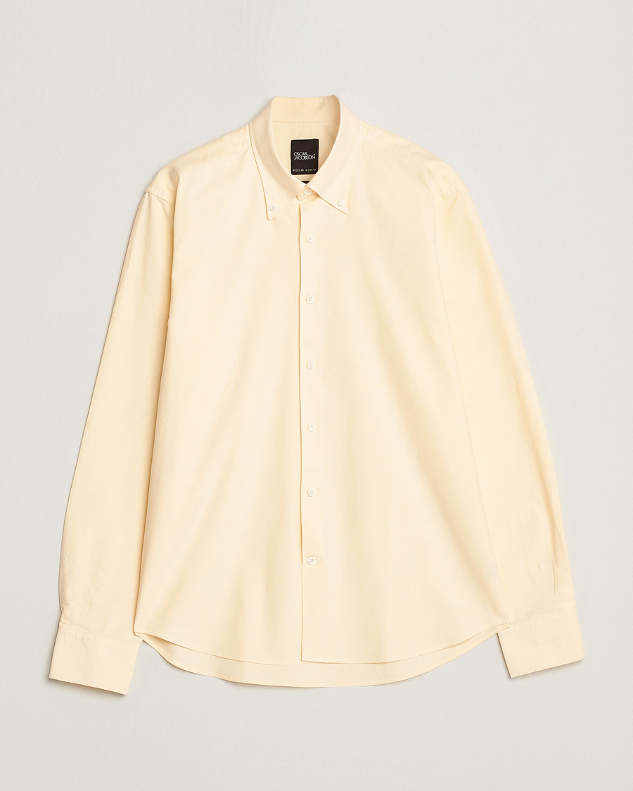 Homme | Chemises | Oscar Jacobson | Regular Fit Button Down Oxford Shirt Yellow