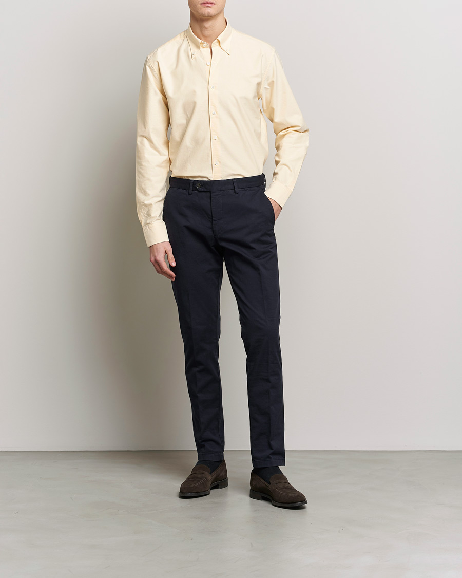 Homme | Chemises | Oscar Jacobson | Regular Fit Button Down Oxford Shirt Yellow