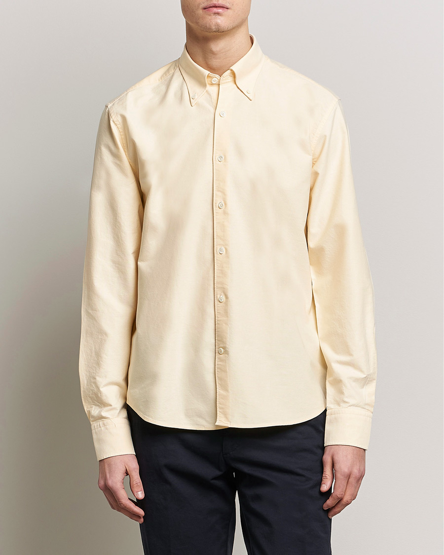 Homme | Chemises | Oscar Jacobson | Regular Fit Button Down Oxford Shirt Yellow