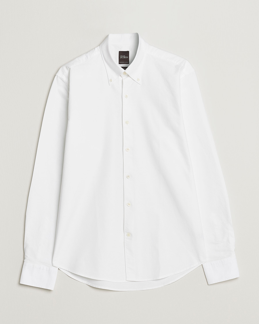 Homme | Chemises | Oscar Jacobson | Regular Fit Button Down Oxford Shirt White