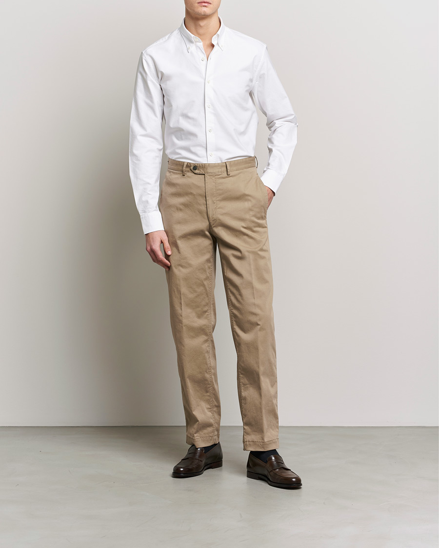 Homme | Chemises | Oscar Jacobson | Regular Fit Button Down Oxford Shirt White