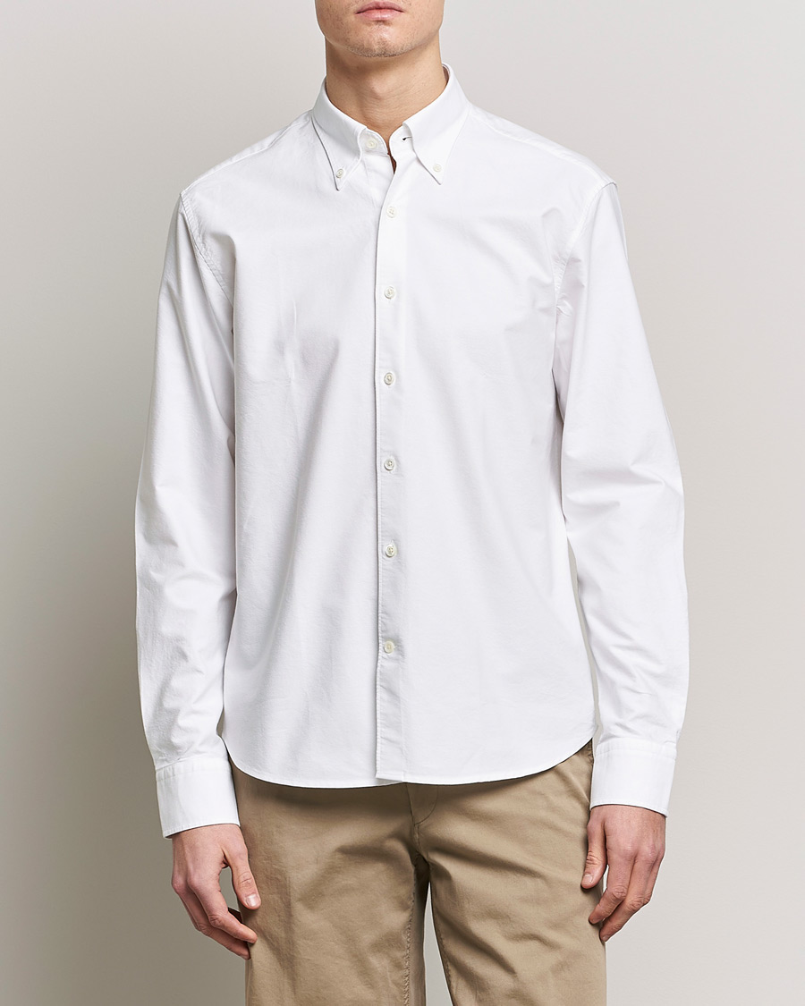 Homme | Chemises | Oscar Jacobson | Regular Fit Button Down Oxford Shirt White