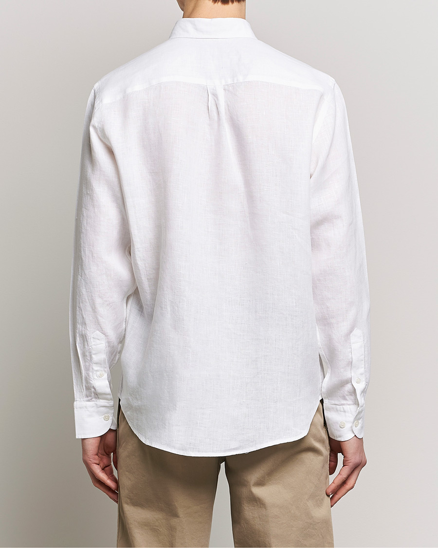 Homme | Chemises | Oscar Jacobson | Regular Fit Button Down Linen Shirt White