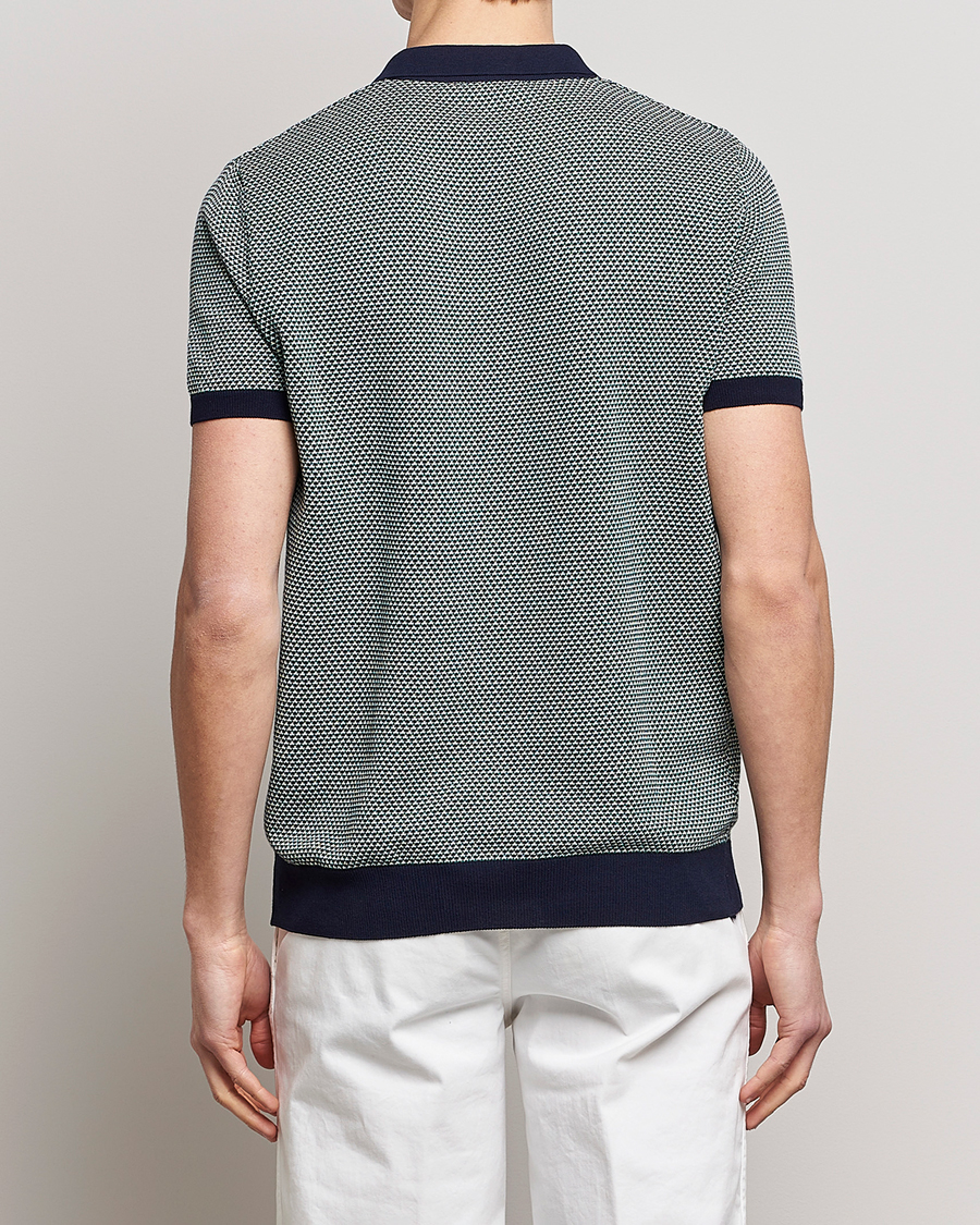 Homme | Polos | Oscar Jacobson | Dalius Cotton Woven Structure Cotton Polo Green