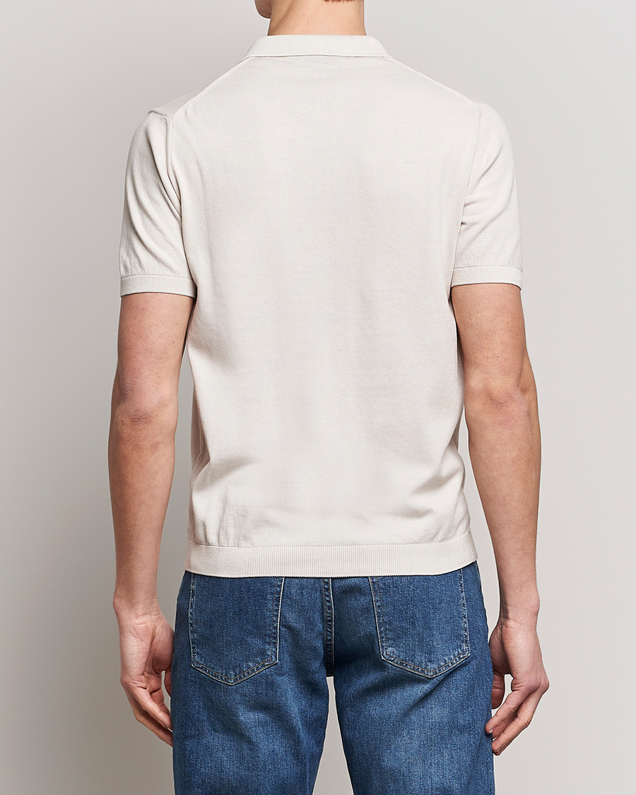 Homme | Polos | Oscar Jacobson | Otto Short Sleeve Zip Polo Creme