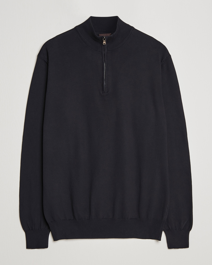 Homme | Pulls Et Tricots | Oscar Jacobson | Pat Cotton Half Zip Navy