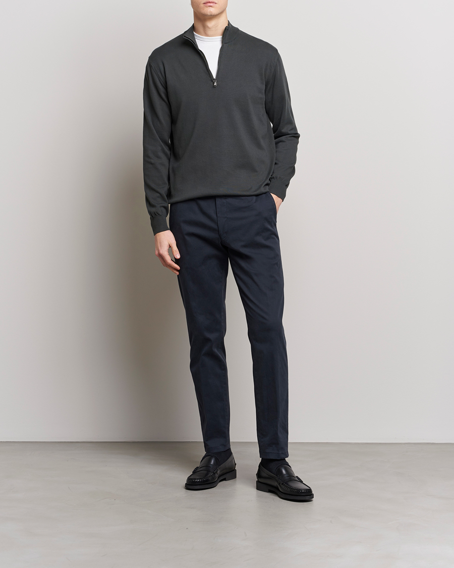 Homme | Pulls Et Tricots | Oscar Jacobson | Pat Cotton Half Zip Green