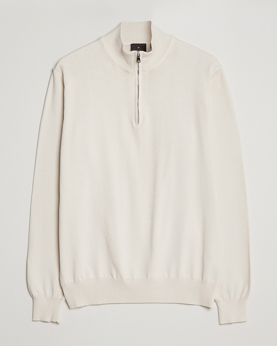 Homme | Pulls Et Tricots | Oscar Jacobson | Pat Cotton Half Zip Off White