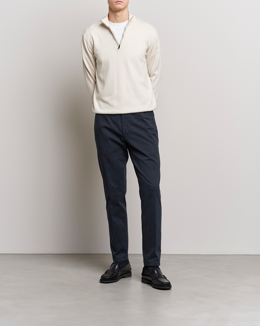 Homme | Pulls Et Tricots | Oscar Jacobson | Pat Cotton Half Zip Off White