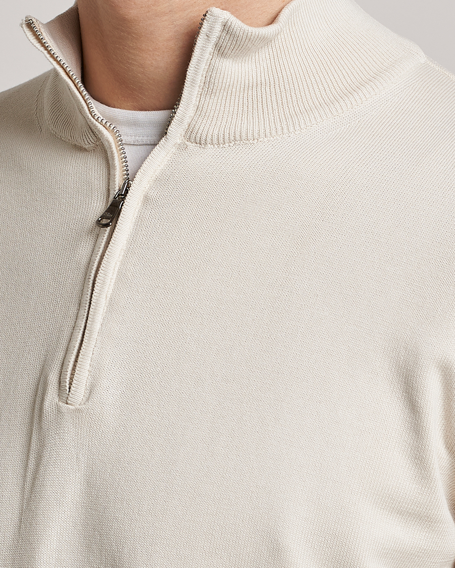 Homme | Pulls Et Tricots | Oscar Jacobson | Pat Cotton Half Zip Off White
