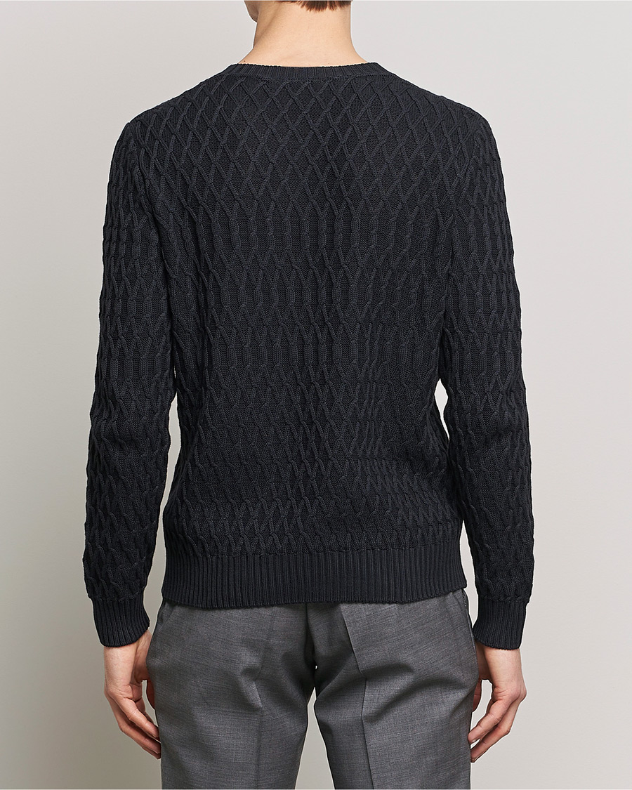 Homme | Pulls Et Tricots | Oscar Jacobson | Cotton Fisherman Sweatshirt Navy