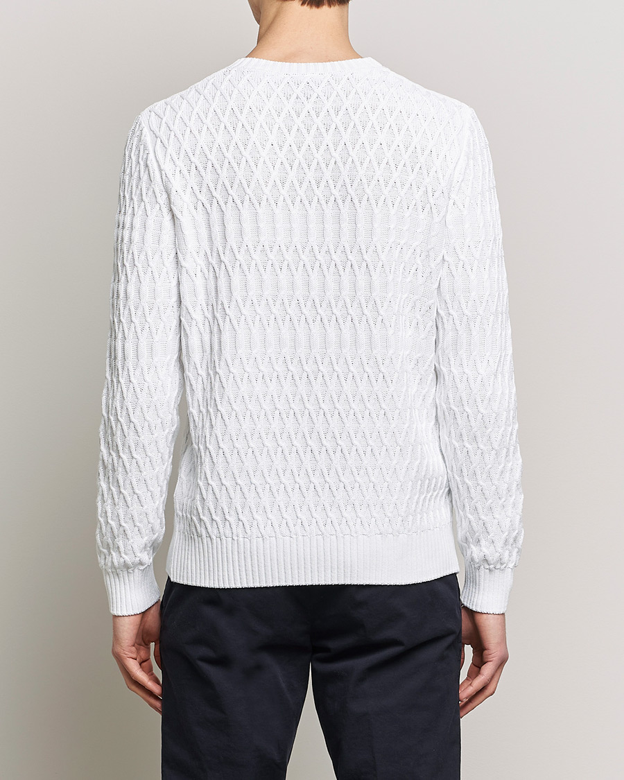 Homme | Pulls Et Tricots | Oscar Jacobson | Cotton Fisherman Sweatshirt White