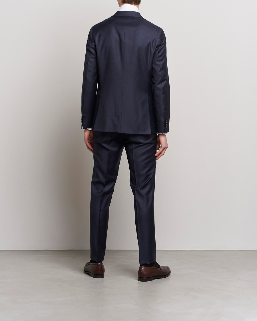 Homme | Costumes | Oscar Jacobson | Ego Loro Piana Zelander Merino Wool Suit Navy