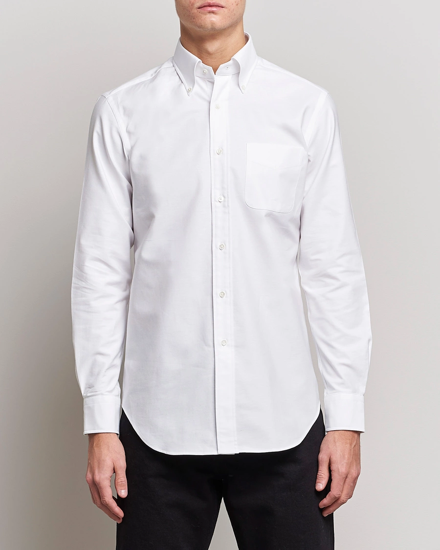 Homme | Casual | Kamakura Shirts | Slim Fit Oxford BD Shirt White