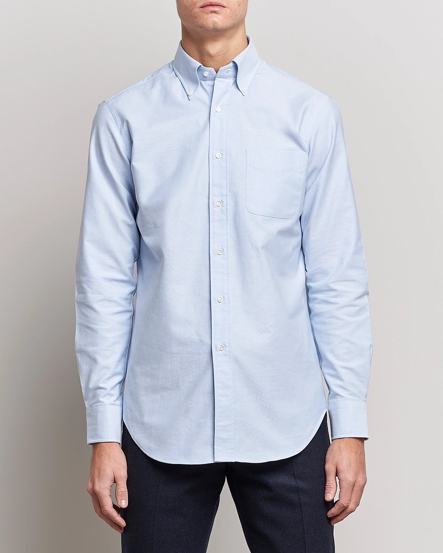 Homme | Sections | Kamakura Shirts | Slim Fit Oxford BD Shirt Light Blue