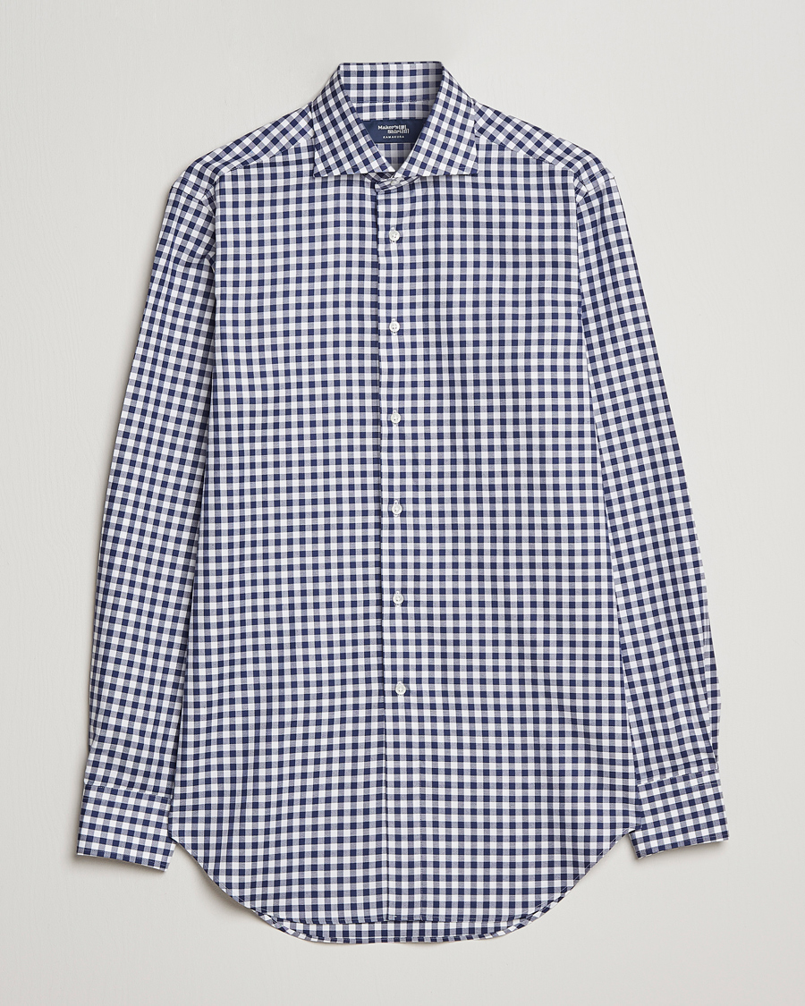 Homme | Chemises | Kamakura Shirts | Slim Fit Gingham Shirt Navy