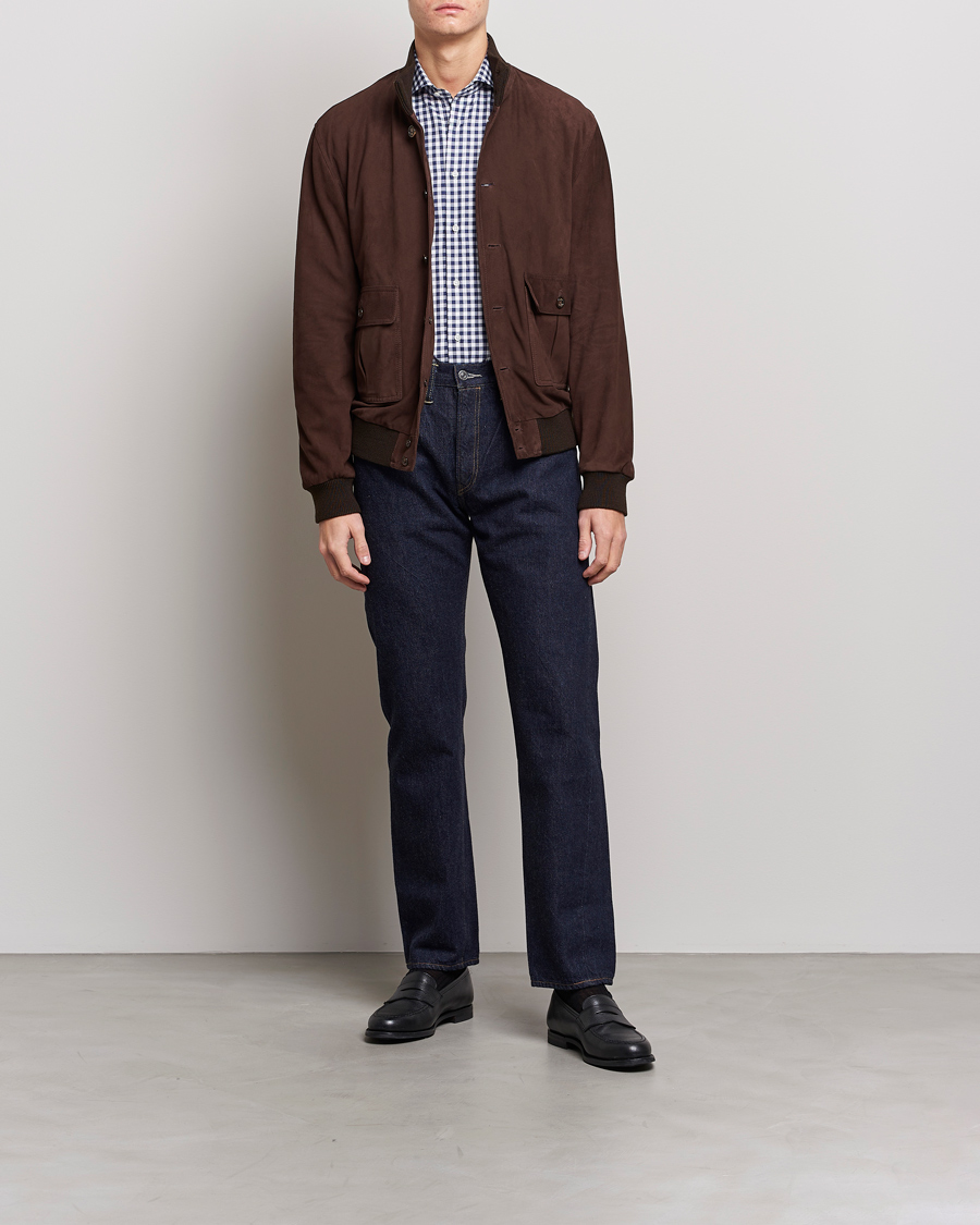 Homme | Chemises | Kamakura Shirts | Slim Fit Gingham Shirt Navy