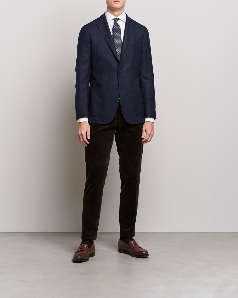 Homme | Chemises | Kamakura Shirts | Slim Fit Cashmere Blend Shirt White