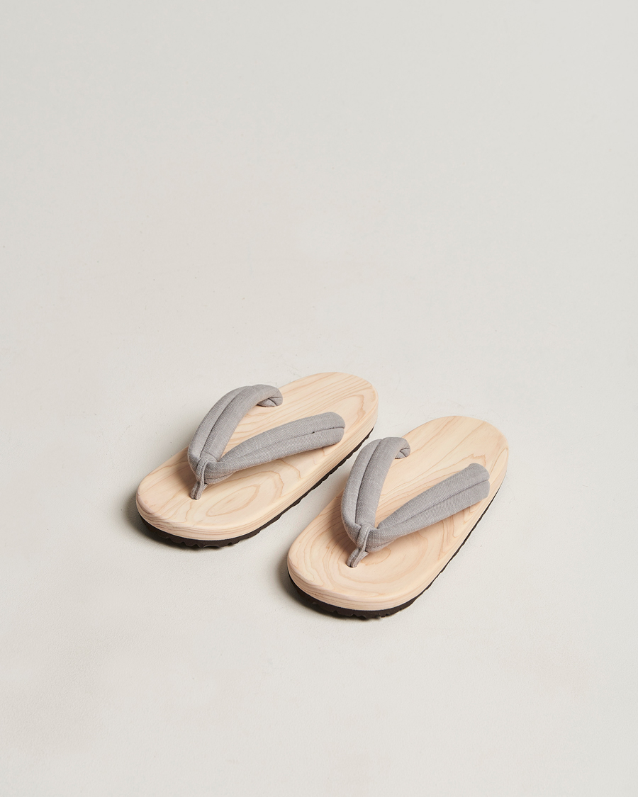 Homme | Sandales Et Mules | Beams Japan | Wooden Geta Sandals Light Grey