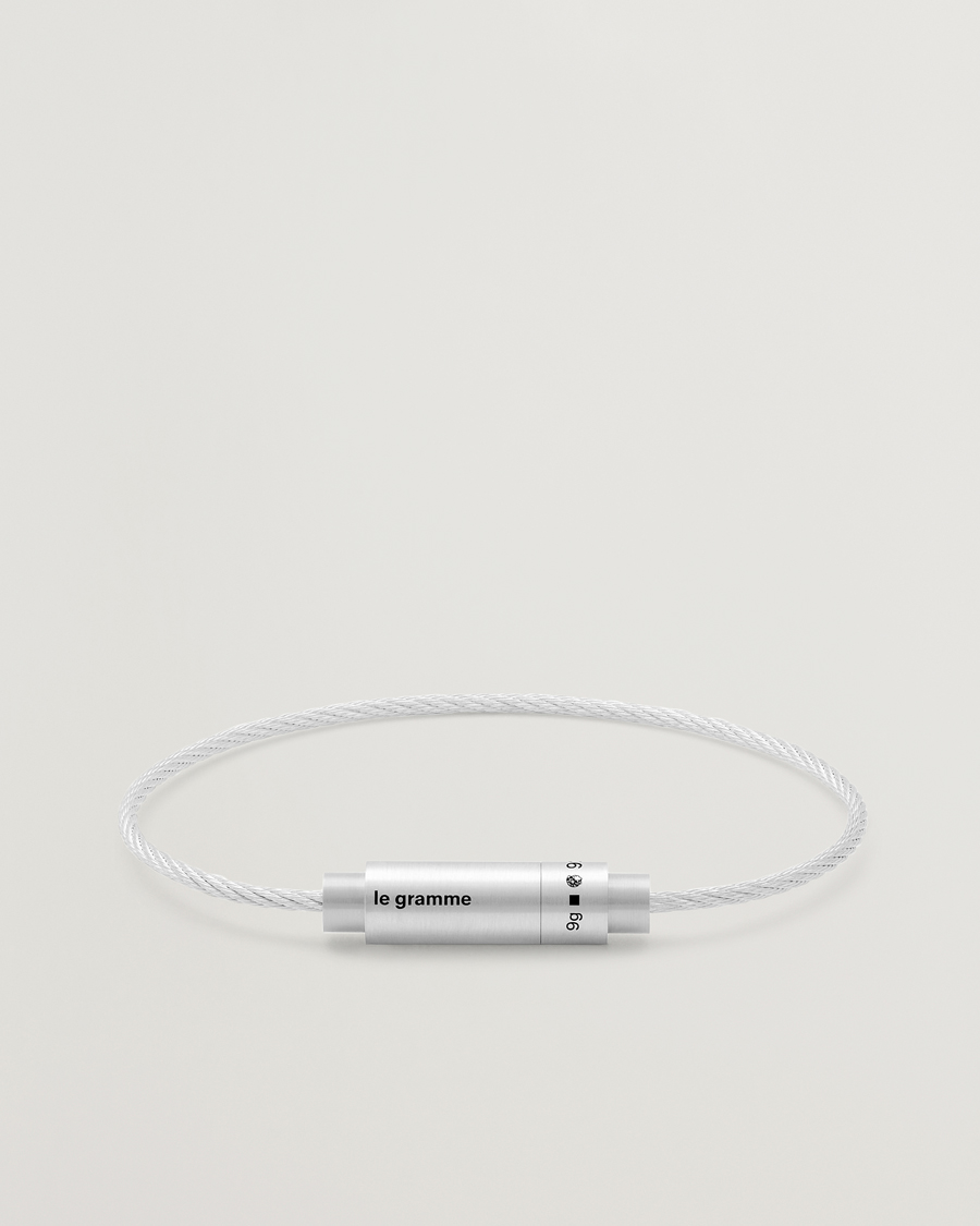 Homme | LE GRAMME Triptych Cable Bracelet Brushed Sterling Silver 9g | LE GRAMME | Triptych Cable Bracelet Brushed Sterling Silver 9g