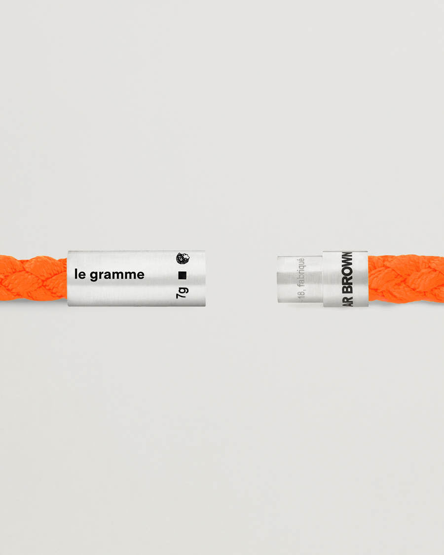 Homme | Contemporary Creators | LE GRAMME | X Orlebar Brown Nato Bracelet Orange/Sterling Silver