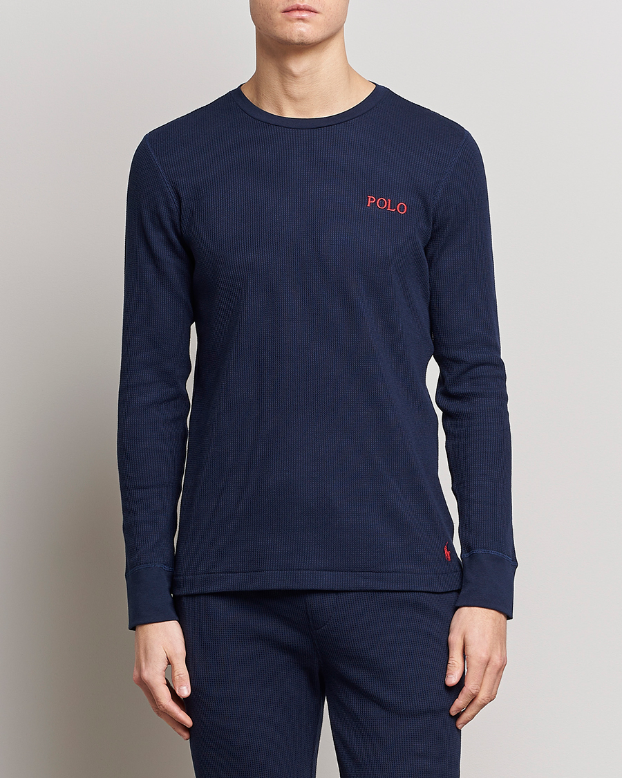Homme | T-shirts | Polo Ralph Lauren | Waffle Long Sleeve Crew Neck Cruise Navy