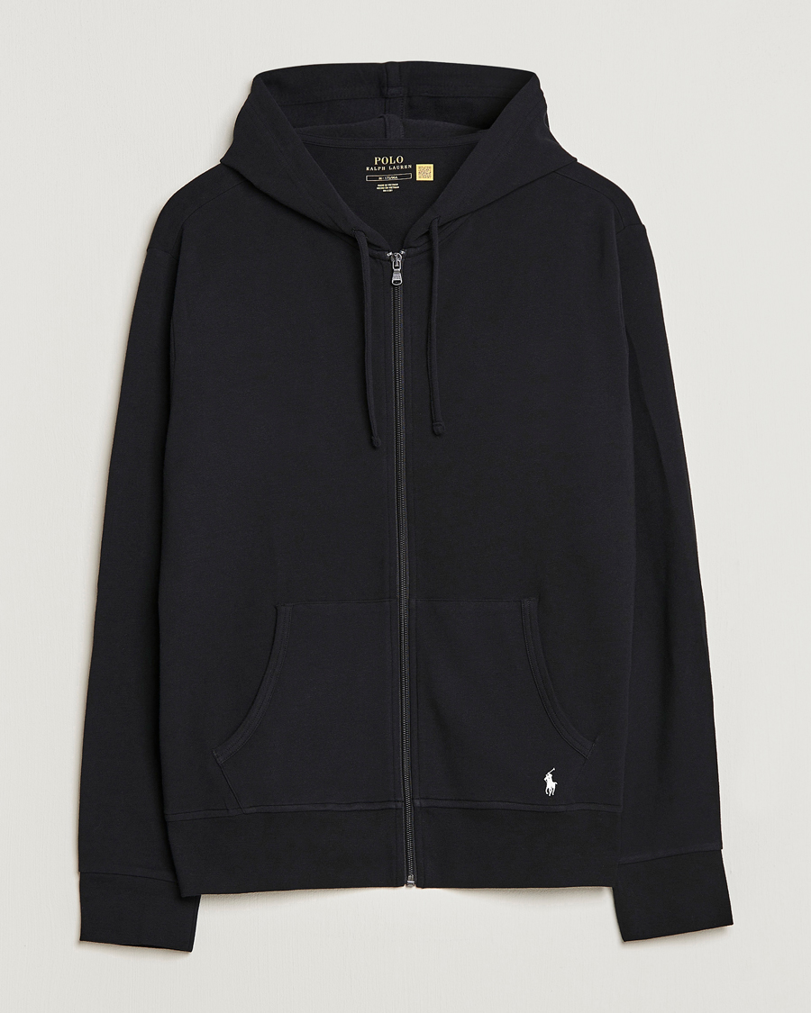 Homme | Pulls Et Tricots | Polo Ralph Lauren | Cotton Jersey Long Sleeve Hoodie Polo Black