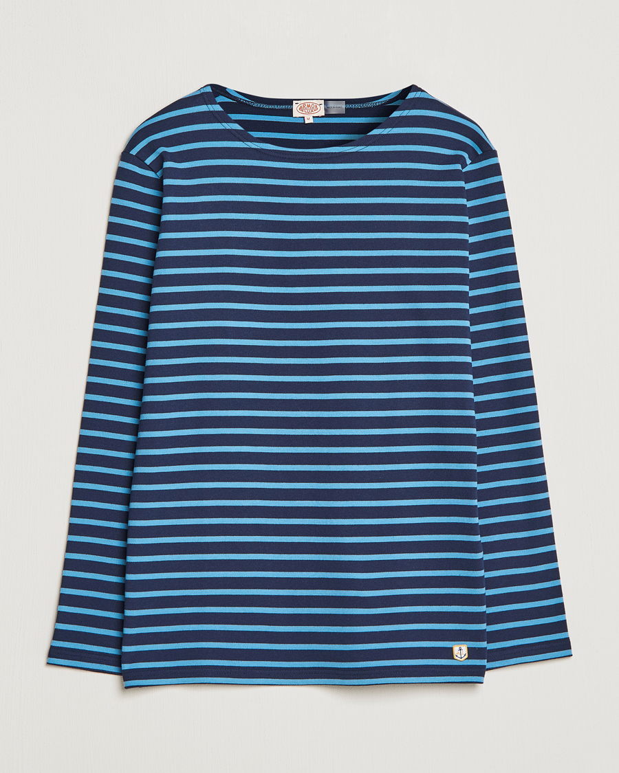 Homme | T-shirts | Armor-lux | Houat Héritage Stripe Longsleeve T-shirt Marine Deep/St Lo