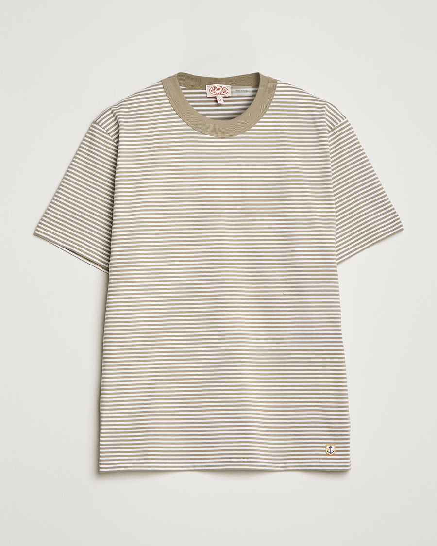 Homme | T-shirts | Armor-lux | Héritage Stripe T-Shirt Blanc/Argile