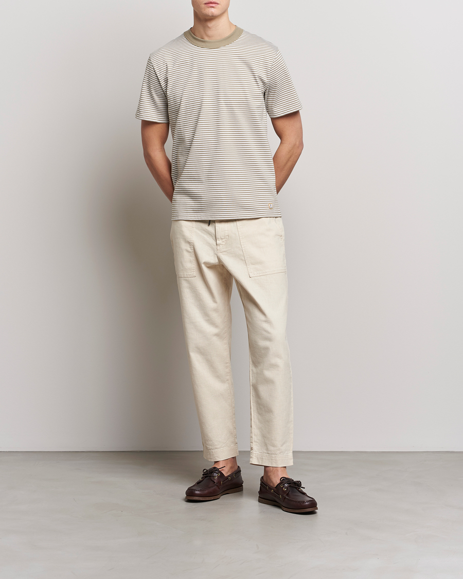 Homme | T-shirts | Armor-lux | Héritage Stripe T-Shirt Blanc/Argile