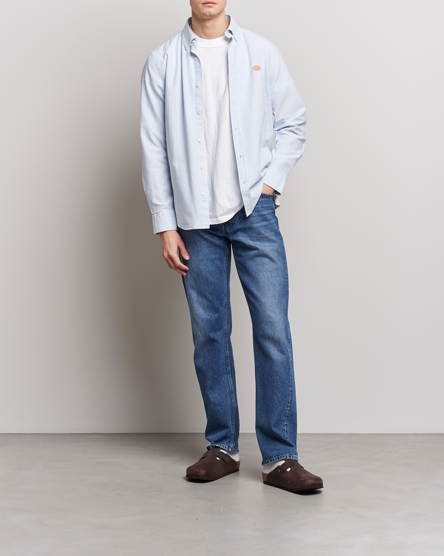 Homme | Chemises | Armor-lux | Chemise Oxford Shirt Blue/Milk