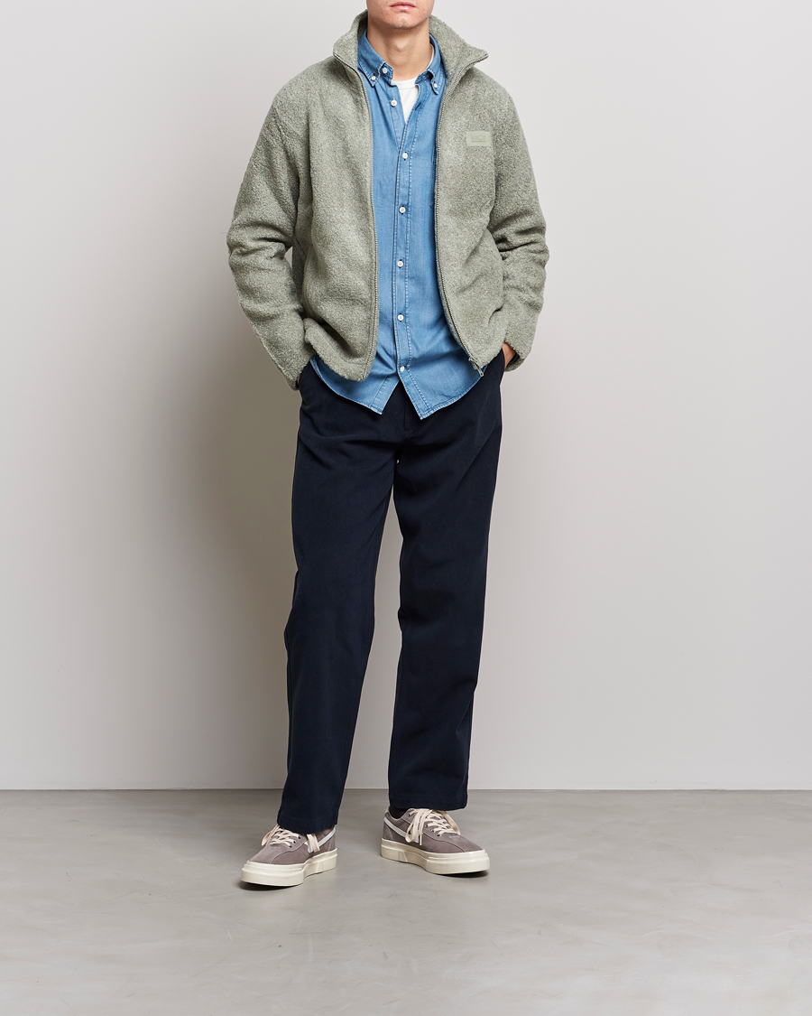 Homme | Pulls Et Tricots | NN07 | Nil Pile Full Zip Jacket Forest Mint