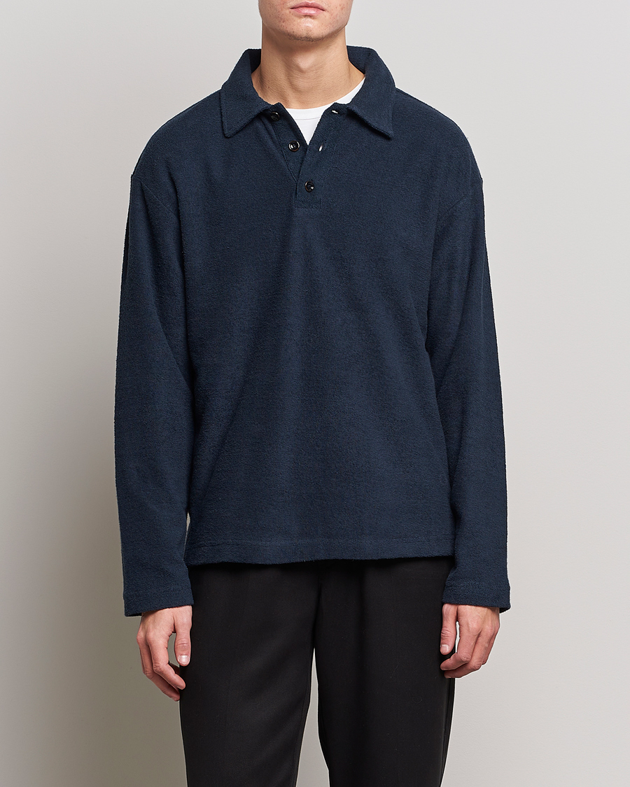 Homme | Pulls Et Tricots | NN07 | Joey Terry Long Sleeve Polo Navy Blue