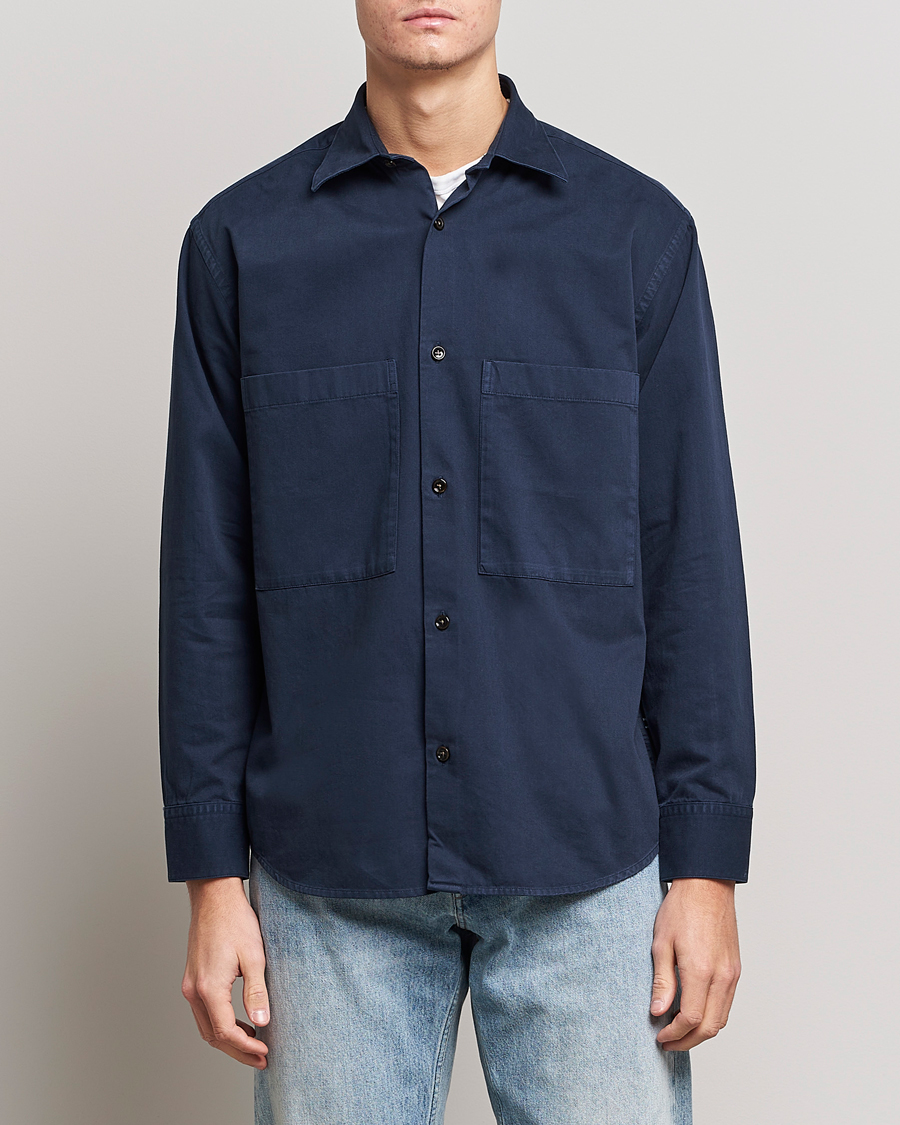Homme | Chemises | NN07 | Freddy Pocket Overshirt Navy Blue