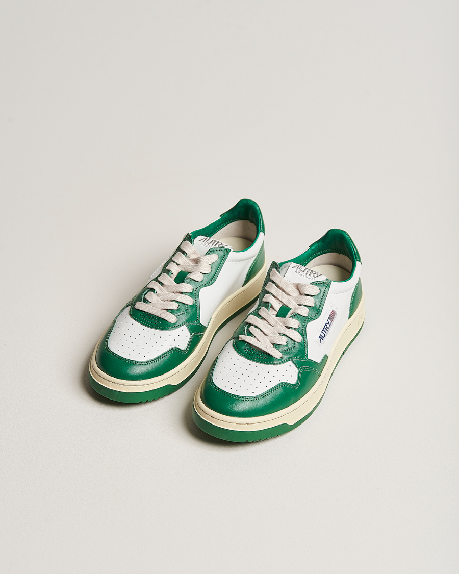 Homme | Chaussures | Autry | Medalist Low Bicolor Leather Sneaker White/Green
