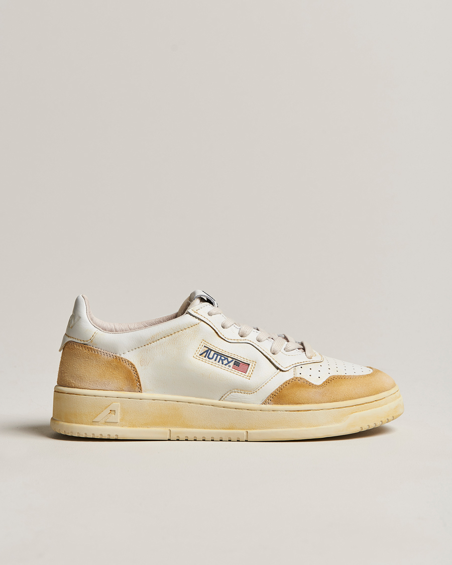 Homme | Autry Super Vintage Low Leather/Suede Sneaker Leat White | Autry | Super Vintage Low Leather/Suede Sneaker Leat White
