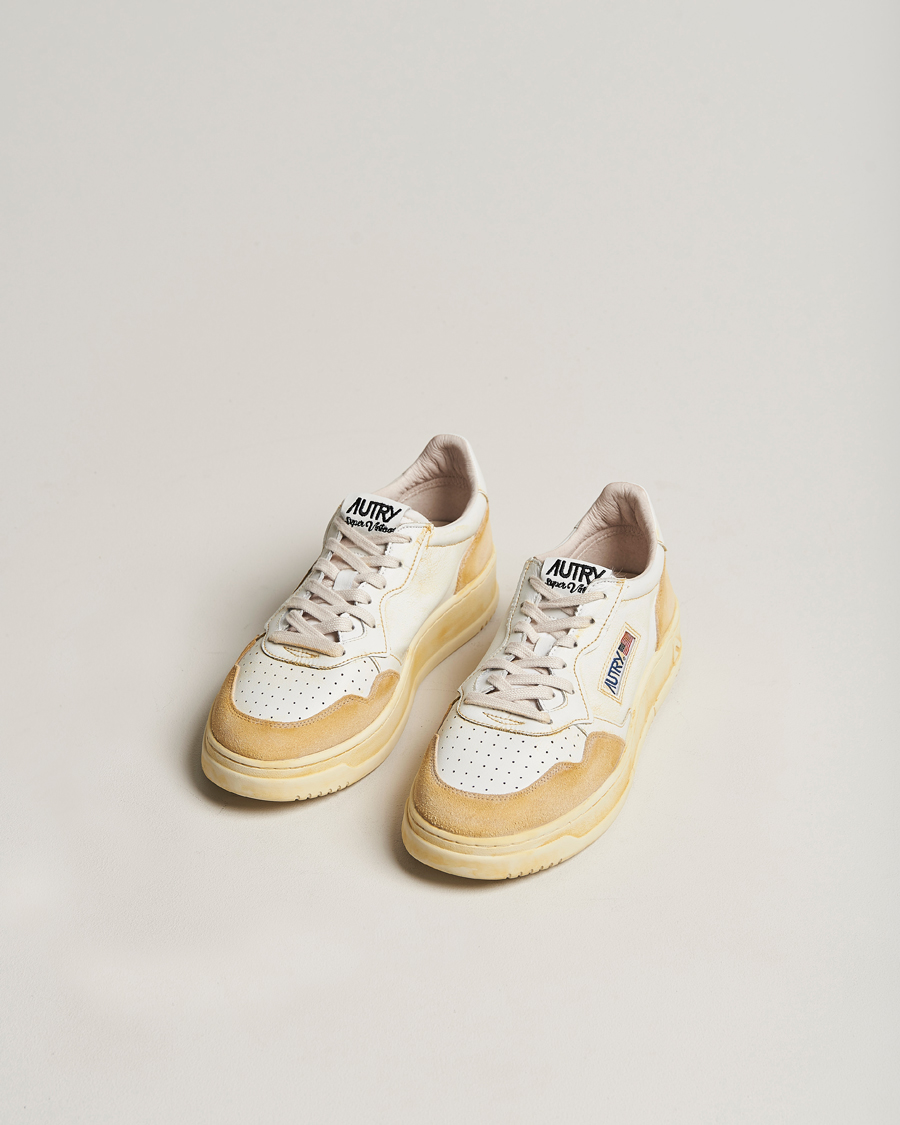 Homme | Autry Super Vintage Low Leather/Suede Sneaker Leat White | Autry | Super Vintage Low Leather/Suede Sneaker Leat White