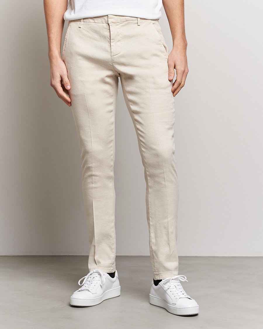 Homme | Pantalons | Dondup | Gaubert Linen Stretch Chinos Light Oat