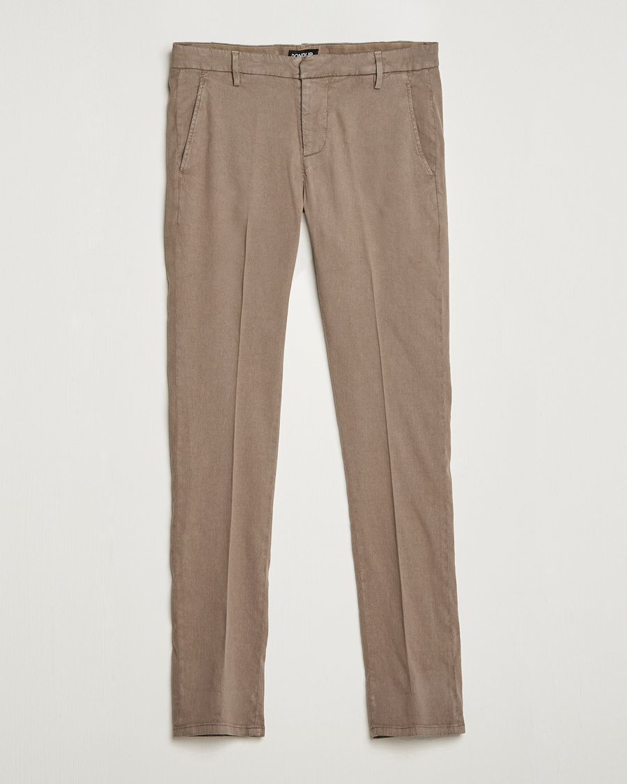 Homme | Pantalons | Dondup | Gaubert Linen Stretch Chinos Light Brown