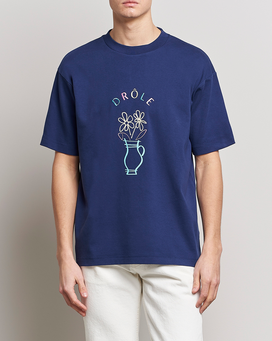 Homme | T-shirts | Drôle de Monsieur | Pot de Fleur T-Shirt Navy