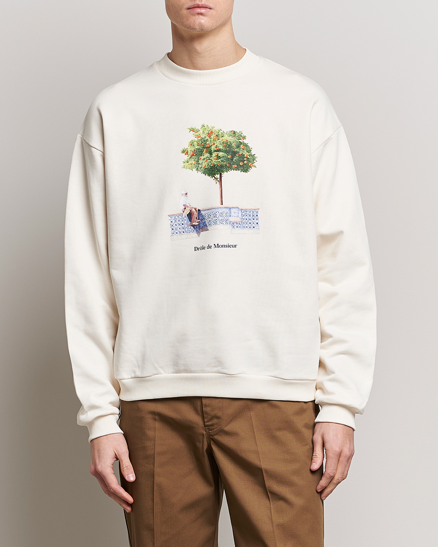 Homme | Pulls Et Tricots | Drôle de Monsieur | Oranger Print Sweatshirt Off White