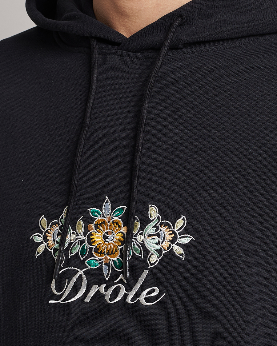 Homme | Pulls Et Tricots | Drôle de Monsieur | Fleur Embroidered Hoodie Black