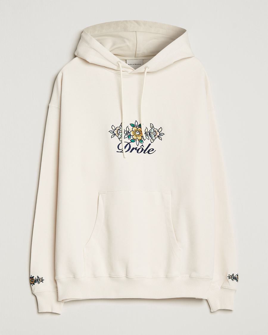 Homme | Pulls Et Tricots | Drôle de Monsieur | Fleur Embroidered Hoodie Off White