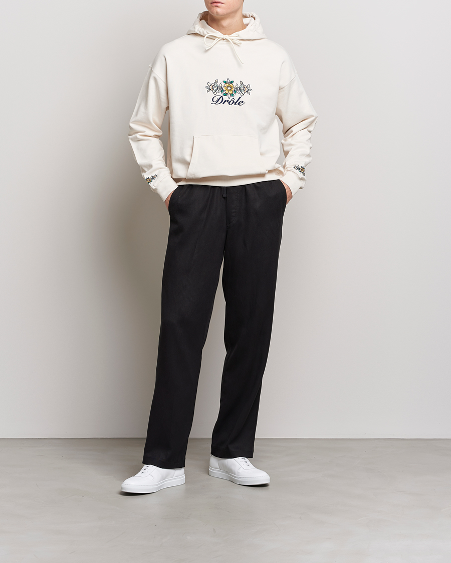 Homme | Pulls Et Tricots | Drôle de Monsieur | Fleur Embroidered Hoodie Off White