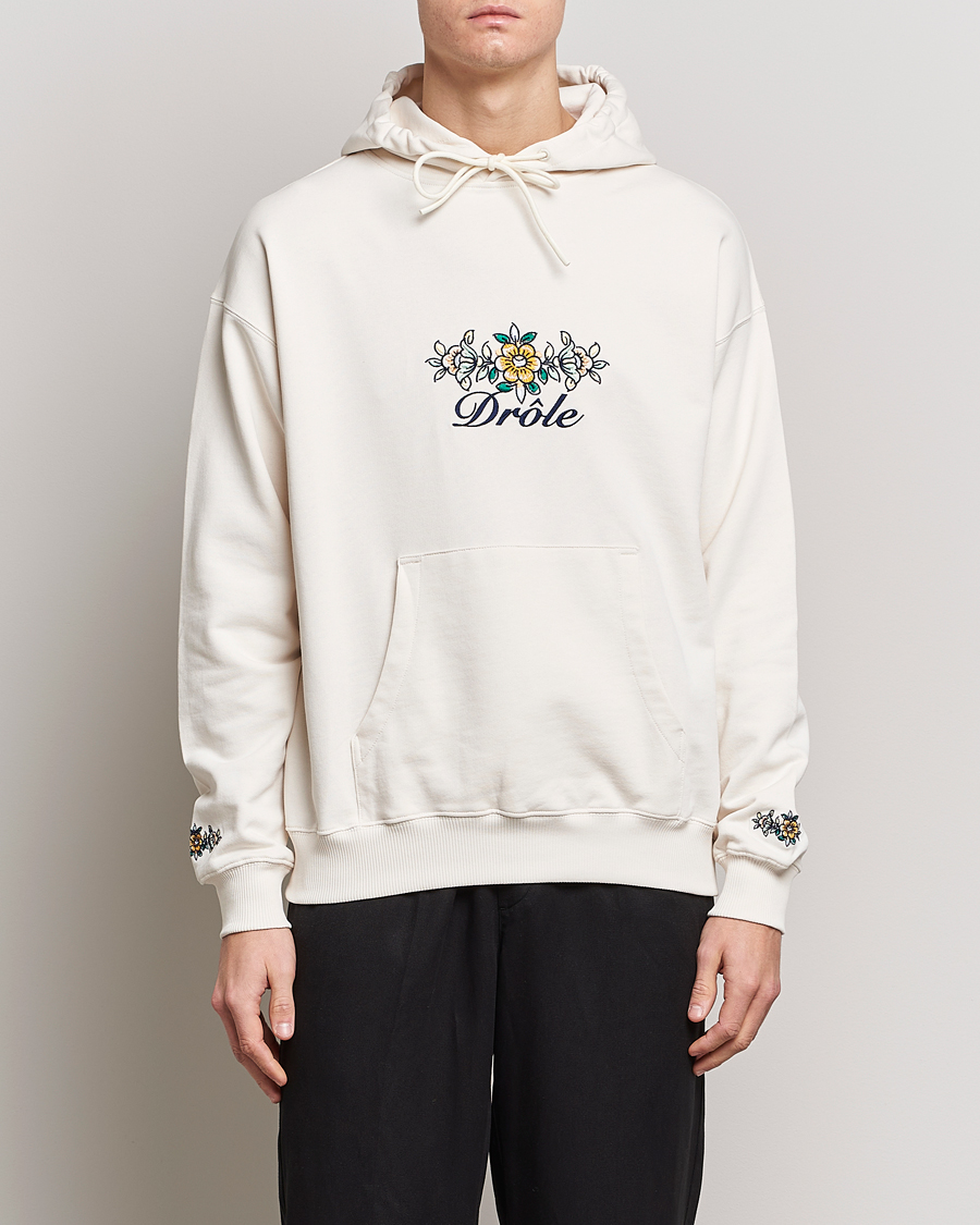 Homme | Pulls Et Tricots | Drôle de Monsieur | Fleur Embroidered Hoodie Off White
