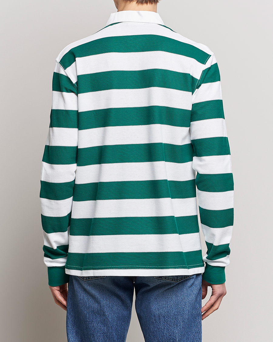 Homme | Pulls Et Tricots | Drôle de Monsieur | Le Polo Striped Rugby Shirt White/Green