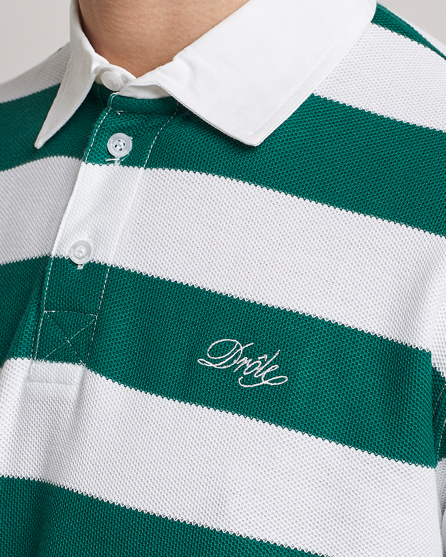 Homme | Pulls Et Tricots | Drôle de Monsieur | Le Polo Striped Rugby Shirt White/Green